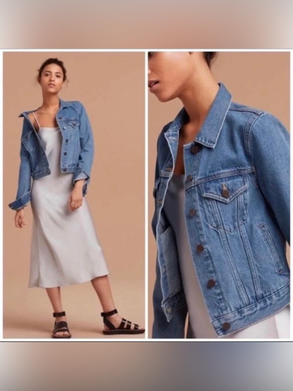 WILFRED FREE (S) Jean Jacket Classic Trucker-Style Denim Aritzia Light Wash